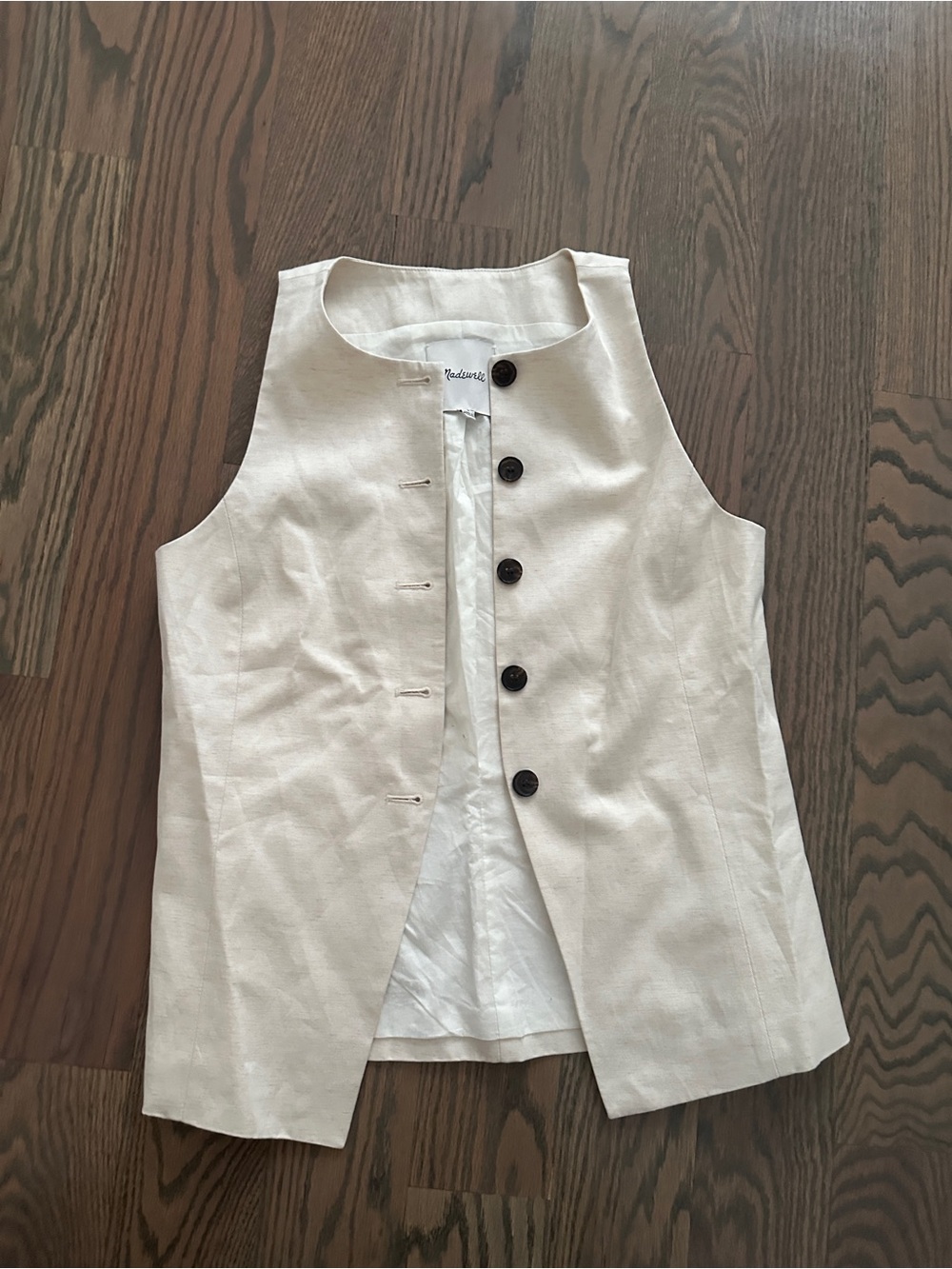 NWOT Madewell Button-Front Linen Vest